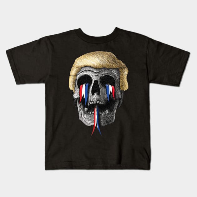 Donald Trump : President Skull Kids T-Shirt by jeanlennon